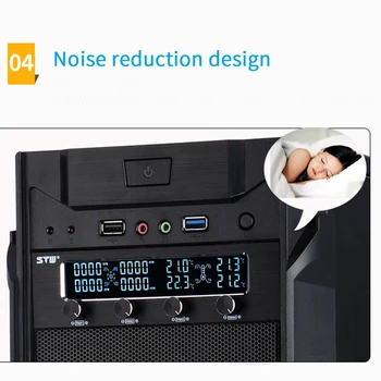 

PC Front Panel Cooling LCD Display Multi Functional Temperature Internal 4 Channel Replacement Professional Fan Speed Controller
