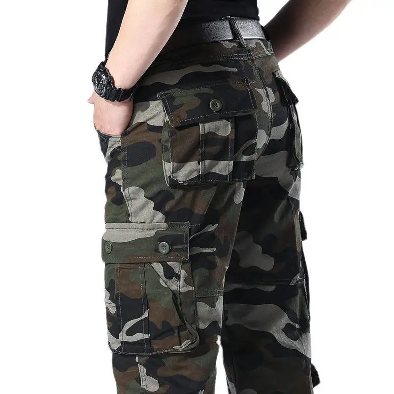 Men Cargo Pants Combat Military Work Overalls Straight Tactical Pants Multi-Pocket Baggy Casual Cotton Slacks cargo pants cotton work pants military cargo pants men casual pants