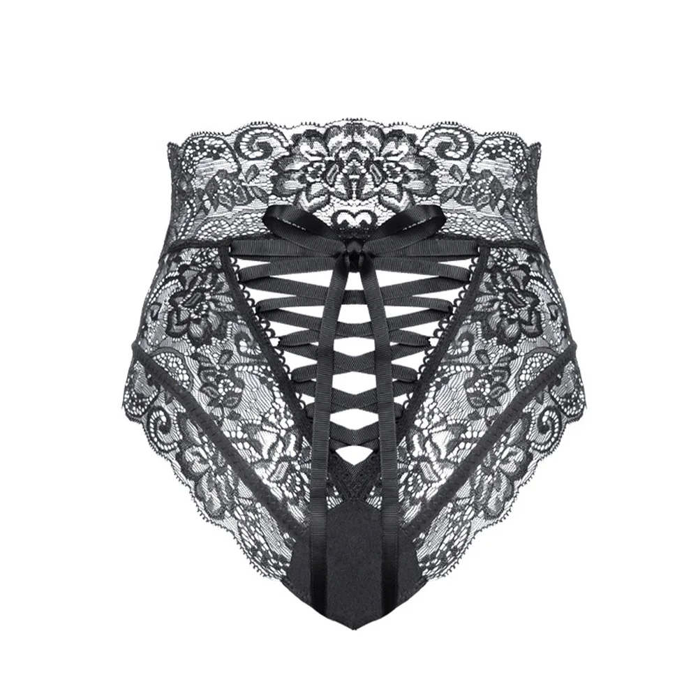 Women Ladies Sexy High Waist Hollow out Lace Lingerie high waist panties lace panties high waist underwear G-String Panties Thong Briefs Knickers