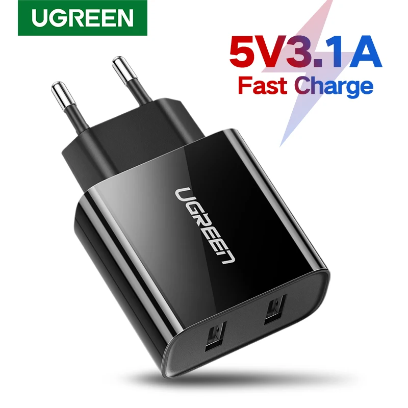 Ugreen 5V3. 4A Универсальное Зарядное Устройство USB Путешествия Адаптер Портативный ЕС