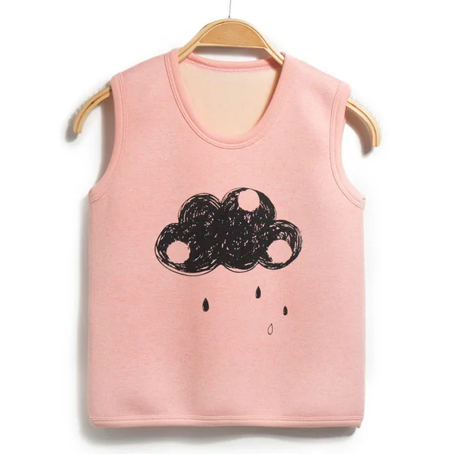 Pink Rainy Зимний детский меховой жилет, детский жилет, флисовый жилет для маленьких мальчиков и девочек, куртка, пальто без рукавов с рисунком динозавра - Цвет: Pink Rainy