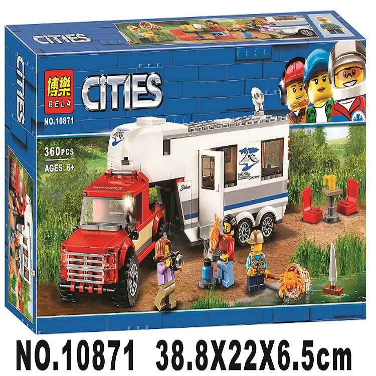 BELA 10871 Кирпичи Игрушка Город грузовик пикап караван совместим с 60182 строительные блоки Классические игрушки-Конструкторы для детей - Color: Chocolate