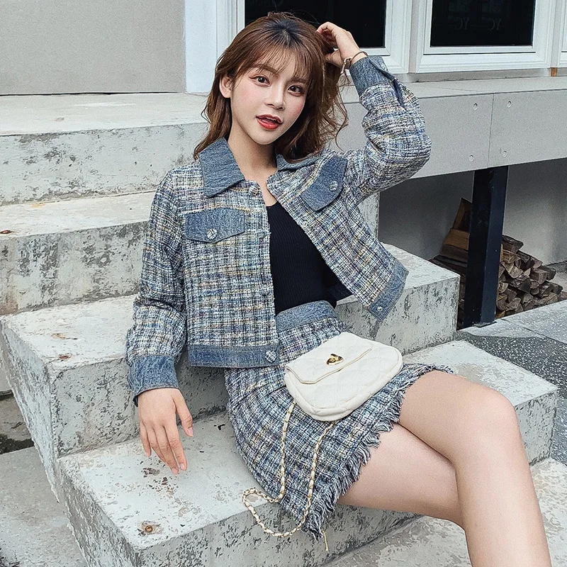

Photo Shoot Online Celebrity Tops New Style WOMEN'S Suit Fashion Western Style Autumn Graceful Coat Skirt Two Pieces Dress Outfi