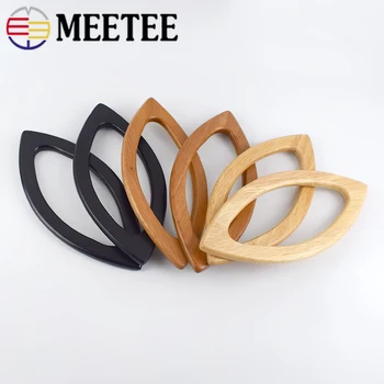 

Meetee 1/3pairs 20*9.5cm 3 Colors Wooden Handle Buckle DIY Handmade Patchwork Bag Hook Buckle for Bag Frame Purse Handle AP2349