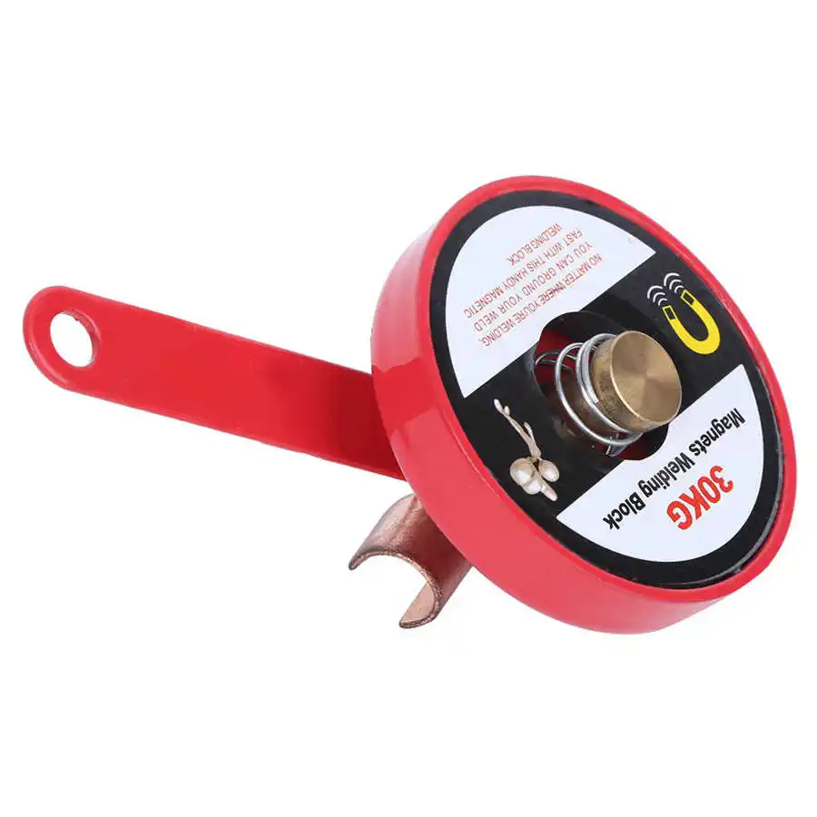 Magnet Welding Block Magnetic Grounding Positioner Clamp Red Alloy Steel 30kg Suction Welding Tool Accessories