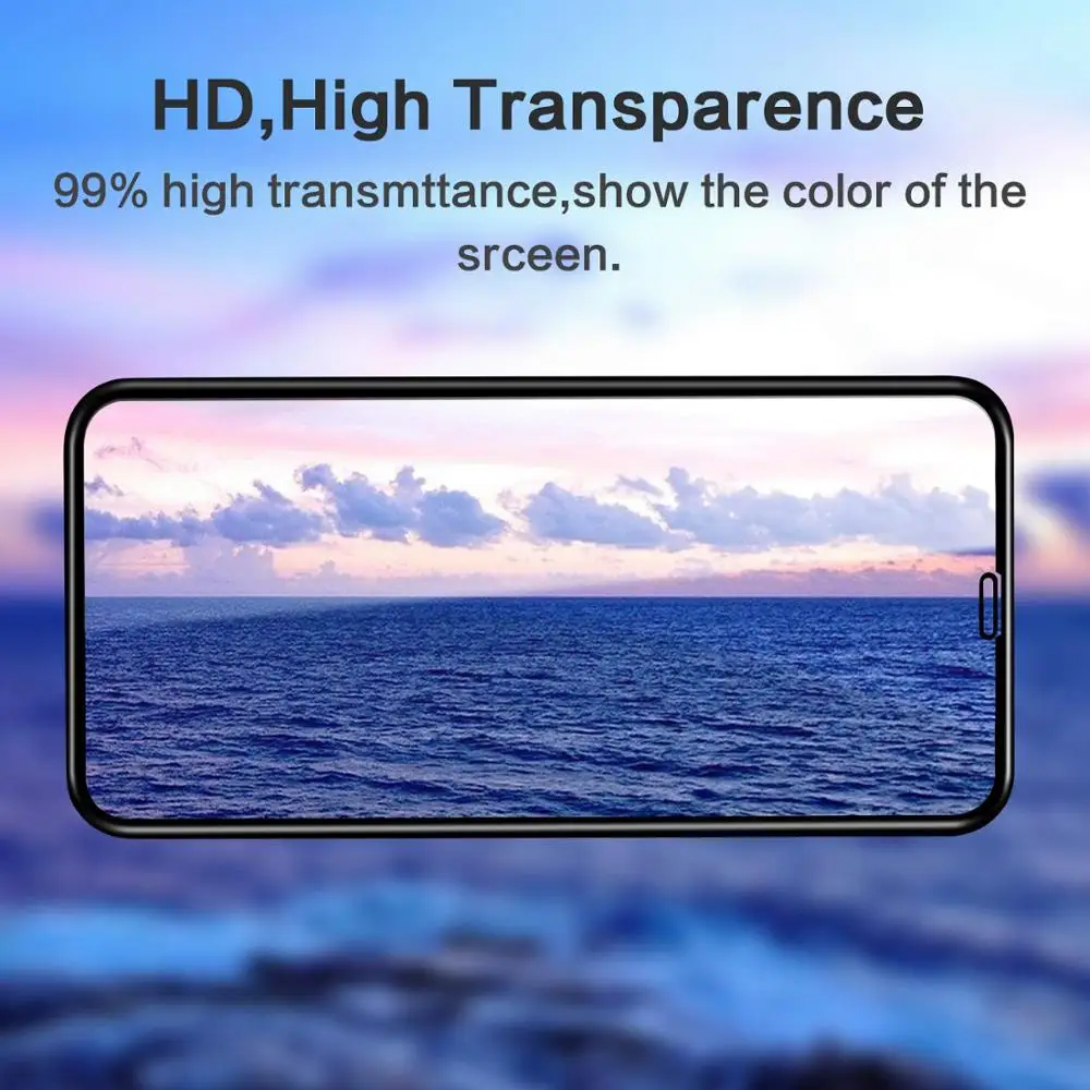 [2 шт] Защитная пленка для экрана из закаленного стекла для iPhone Xs Max XR 8 3D изогнутая поверхность стеклянная пленка 3D сенсорный полный экран покрытие