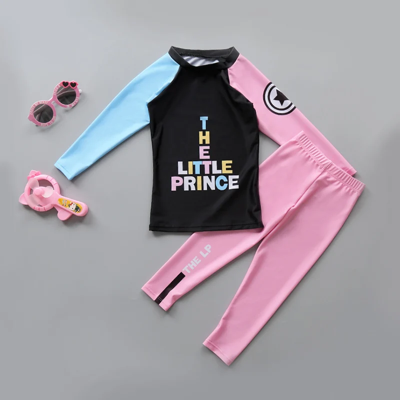 Children's Swimsuit Big Girl Long Sleeve Trousers Swimsuit Diving Sunscreen Quick Drying Children's Beach