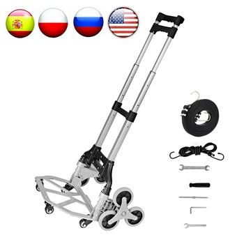 

MANSTOOL Foldable Trolley Climbing Stairs Cart Upstairs Cargo Transport folded Trolley with Wheels Trailer Truck Moving Tools
