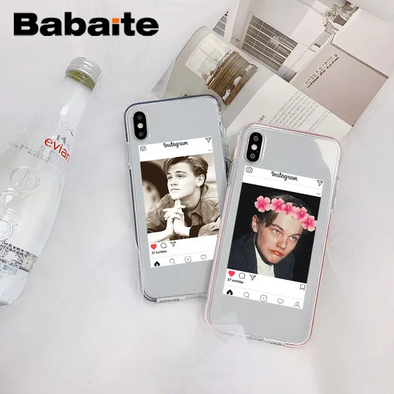 

Babaite Leonardo Dicaprio Transparent Phone Cover Case for iPhone 8 7 6 6S Plus X 5 5S SE XR XS XSMAX Coque Shell Fundas Capa