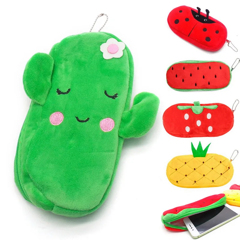 child Coin Purses Fruits Series Watermelon Strawberry Cactus Plush Wallet Women Student Gift 2020 new | Багаж и сумки