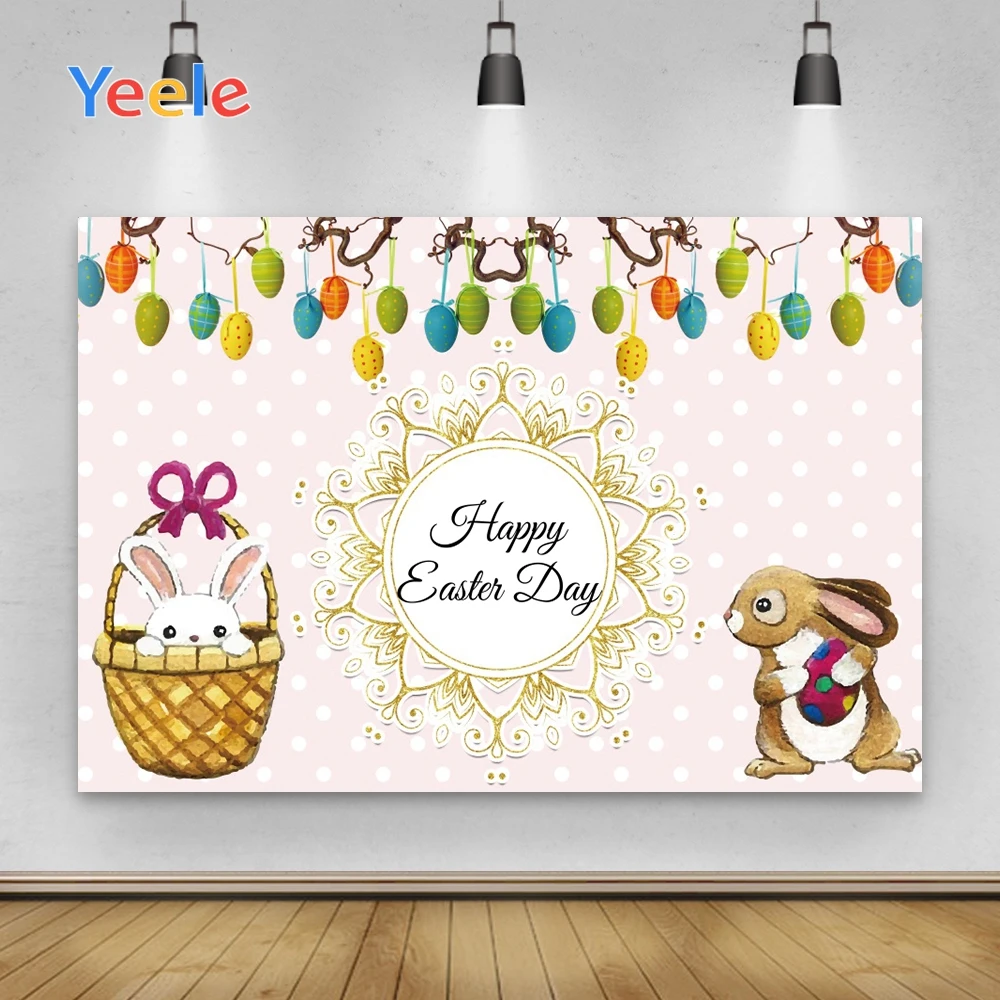 

Yeele Happy Easter Rabbit Egg Vinyl Background Backdrops Photophone Photography Baby Photo Studio for Decoration Customized Size
