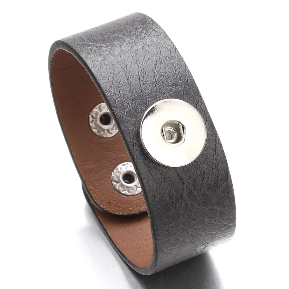 Мужской кожаный браслет в стиле ретро 5 цветов|bracelets for|button braceletsnap button bracelet |