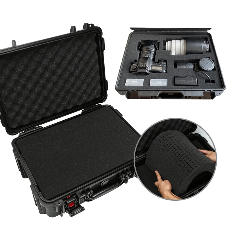 Portable Plastic Safety Protection Box Instrument Case Camera Equipment Waterproof Shockproof Tool Box W/sponge tool case tool box