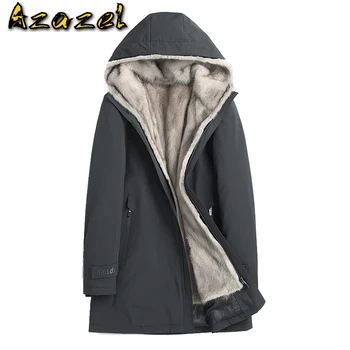 GĂŒnstige Azazel Winter Jacke MĂ€nner Kleidung 5XL Parka Real Nerz Mantel 100% Kaninchen Pelz Sleeves 6XL Jacken Los Hombres Parkas LXR810