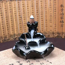 Античный курильница с обратным потоком, античный курильница с ладаном, расслабляющий Лотос, красивый буддийский