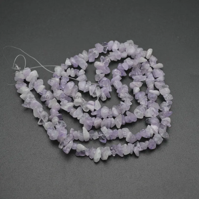 Высокое качество 5~ 8 мм Натуральный Белый Лунный Камень Неправильной Формы Каменные кусочки, свободные бусы 1 прядь - Цвет: Purple Jade