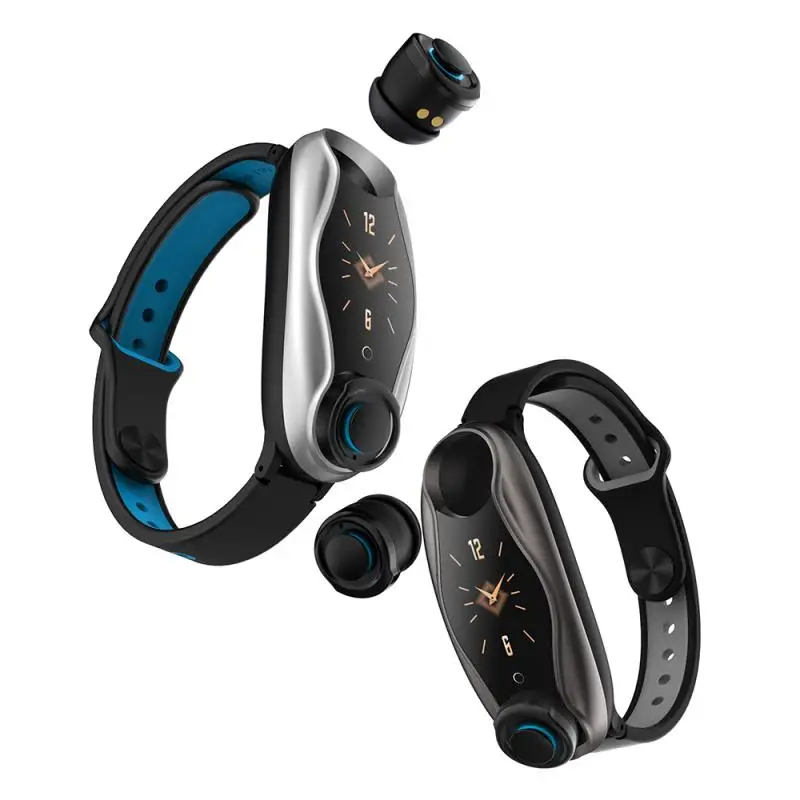 

T90 Newest 2020 AI Smart Watch With Bluetooth 5.0 Earphone Heart Rate Monitor Smart Bracelet Long Standby Sport Wristband PTCS