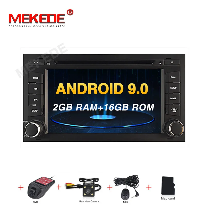 MEKEDE HD 1 Din Android 9,0 Автомобильный DVD плеер для Seat Leon Мультимедиа Радио gps навигация wifi авто стерео - Цвет: 16g dvd camera DVR