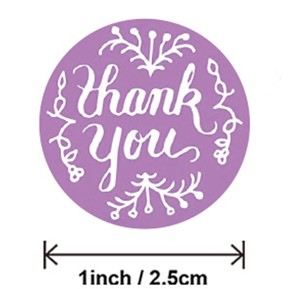 50-500pcs Round Thank You For Your Order Sticker Thanks For Shopping Small Shop Local Handmade Sticker Blue Pink Labels Sticker