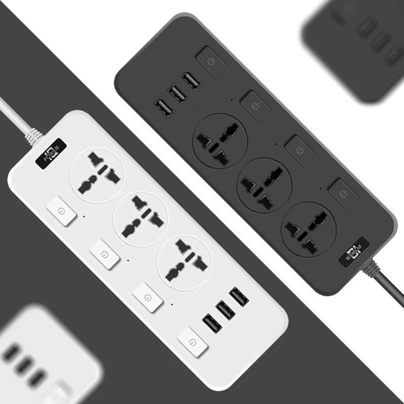 Удлинитель с 3 USB-портами быстрая зарядка адаптер для розеток 2 1 А удлинитель США
