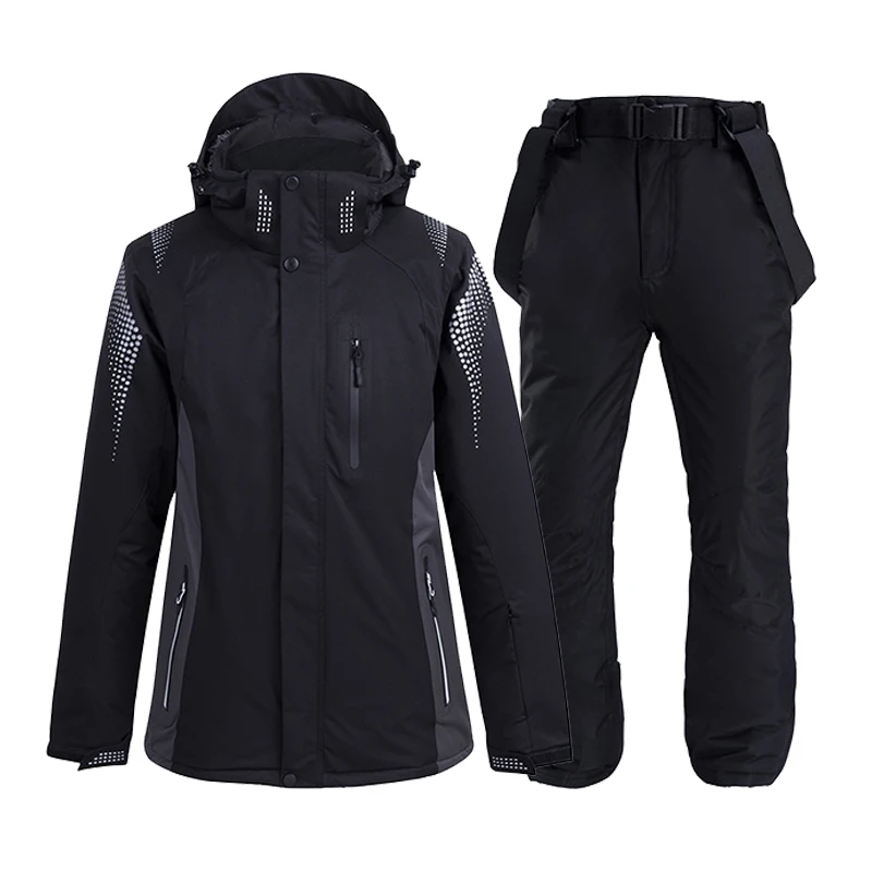 Лыжный костюм для мужчин и женщин зимняя плотная теплая ветрозащитная