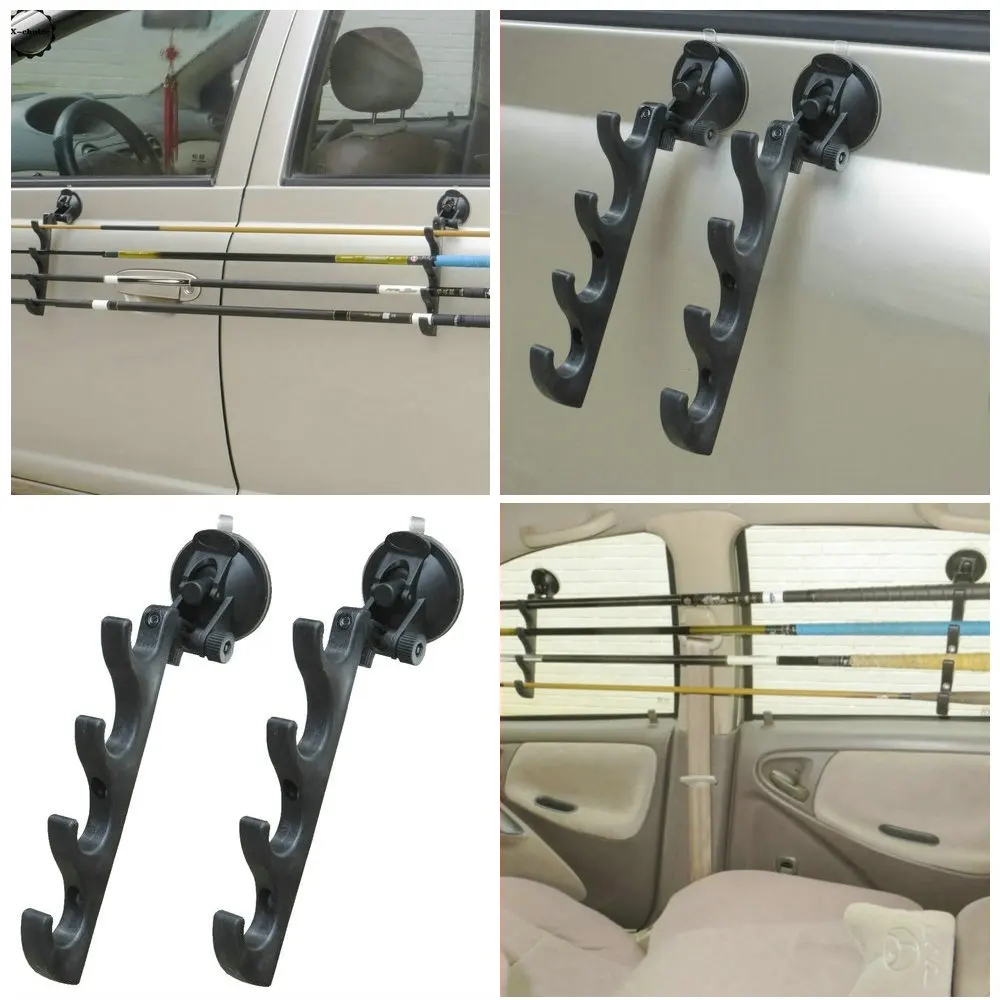 2x caña de pescar vigas vehículo sistema de vigas soporte de ventosa para camiones/boot/auto 