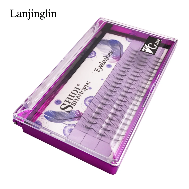 LANJINGLIN 8/10/12 мм 60 Индивидуальные Накладные наращивание ресниц натуральные ресницы для наращивания ручной работы накладные ресницы для макияжа инструменты