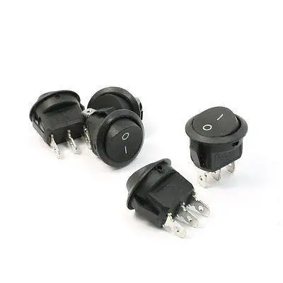 

10A 125VAC 6A 250VAC SPDT ON-OFF 3 Pin Terminals Rocker Switch 5 Pcs