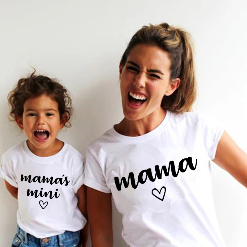 Kids T Shirt Matching Tshirts Matching Outfit Girls Tops Summer Family Matching Outfits Mama and Mama's Mini Tshirt Mother Daughter Mum T-Shirt Tops Toddler Baby Kids Girls Clothes