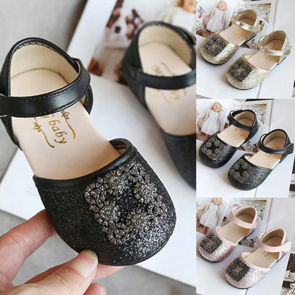 Sandalias De Princesa Con Purpurina Para Niñas - Cierre Velcro, Suela Antideslizante - Talla 26 EU/9 US