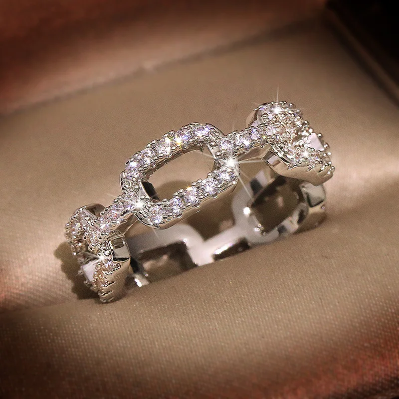 

NPKDS Original Design Dazzling AAAAA Zircon Wedding Ring Female Noble Silver Engagement Ring Chic Tail Ring Fashion Jewelry