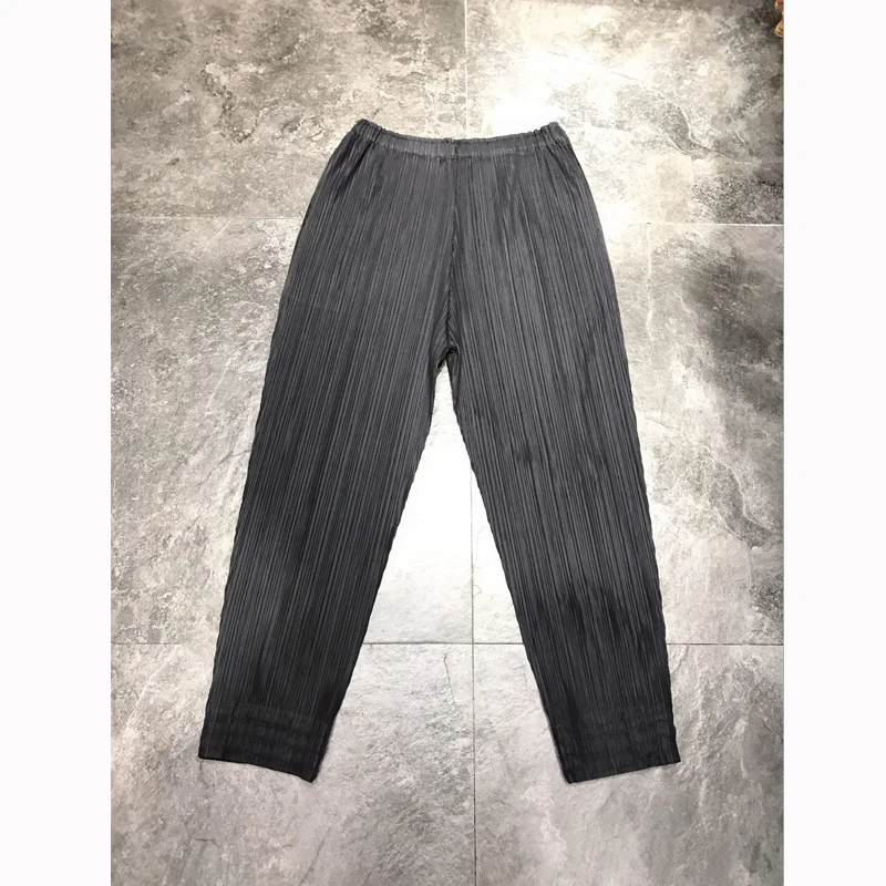 Горячая продажа Miyake модные однотонные шаровары с карманами длиной до щиколотки в наличии