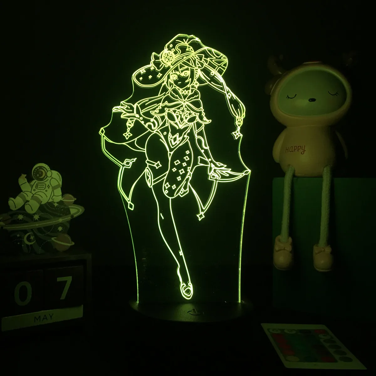 portable night light Game Nightlight Genshin Impact Mona Figure Color Changing Usb Battery Powere Bedside Lamp for Bedroom Decor Gamer Birthday Gifts home depot dinosaur light