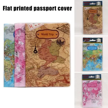 

Colorful World Map Passports ID Credit Card Bag Passports Holder Travel Accessories H66