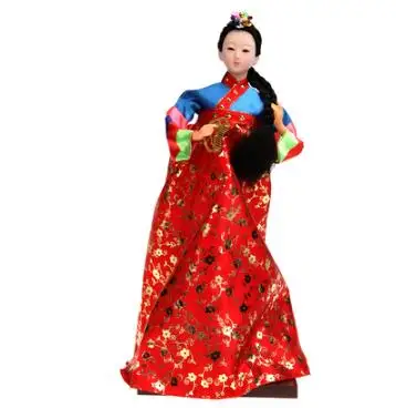 Фигурки из смолы Korea hanbok в народном стиле куклы для украшения дома корейские куклы модель Красота Для женщин свадебные художественная подарок ремесла 30 см ZL232 - Color: Blue