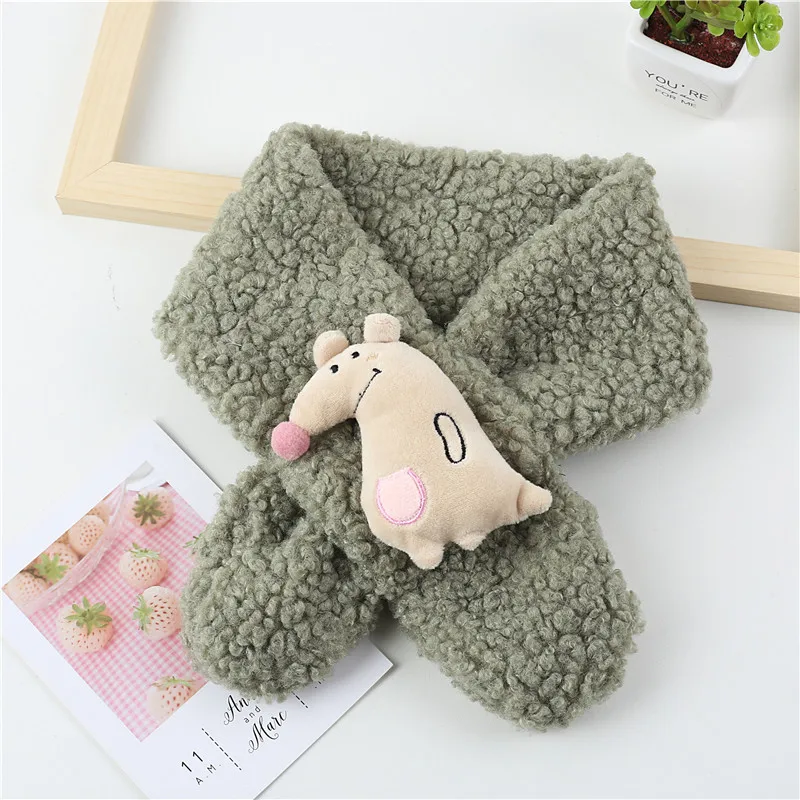 Детский зимний теплый шарф унисекс; мягкий шейный платок с героями мультфильмов; плюшевый шарф для малышей