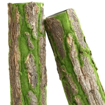 

Artificial Plants Tree Bark Pipe Pillar Decoration Fake Tree Bark Garden Green Tree Bark Simulation Moss Green Plants