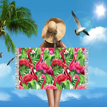 

Free Shipping Factory Direct Rectangular Beach Towel Microfiber Fringe Flamingo Pattern 3D Digital Beach Towel Grinch