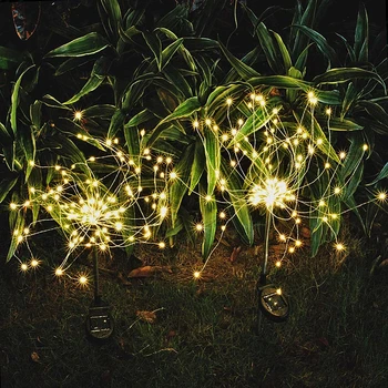 

90/120/150 LED Solar Firework String Light Dandelion Lawn Lights Fireworks Outdoor Waterproof Lamp For Xmas Wedding Garden Decor