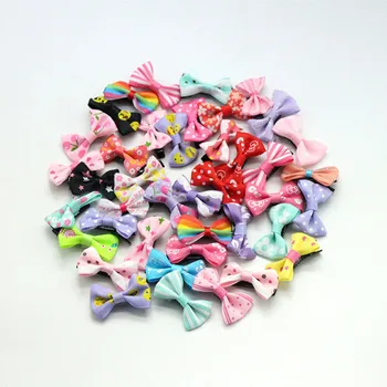 100pcs/ Lot Hair Accessories Small hair clips for girls Mini 3cm Bow Sweet Printing Baby Girl Kids Hairpins Children Barrette 1