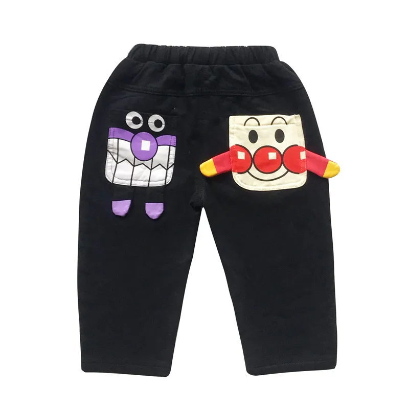 Tonytaobaby/новая осенняя одежда для маленьких детей; черные хлопковые штаны с рисунком для малышей; штаны для девочек; штаны для мальчиков