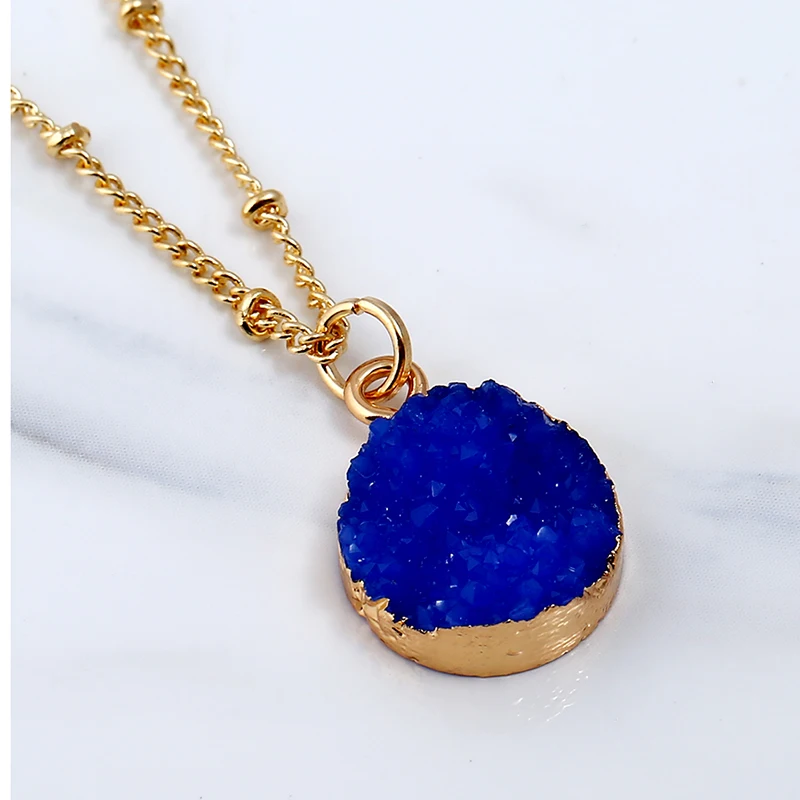 

Round Shiny Pendant Necklace Blue Black Red Necklace Friendship Necklace Adjustable Necklace Luxury Jewelry Gift Party Wedding