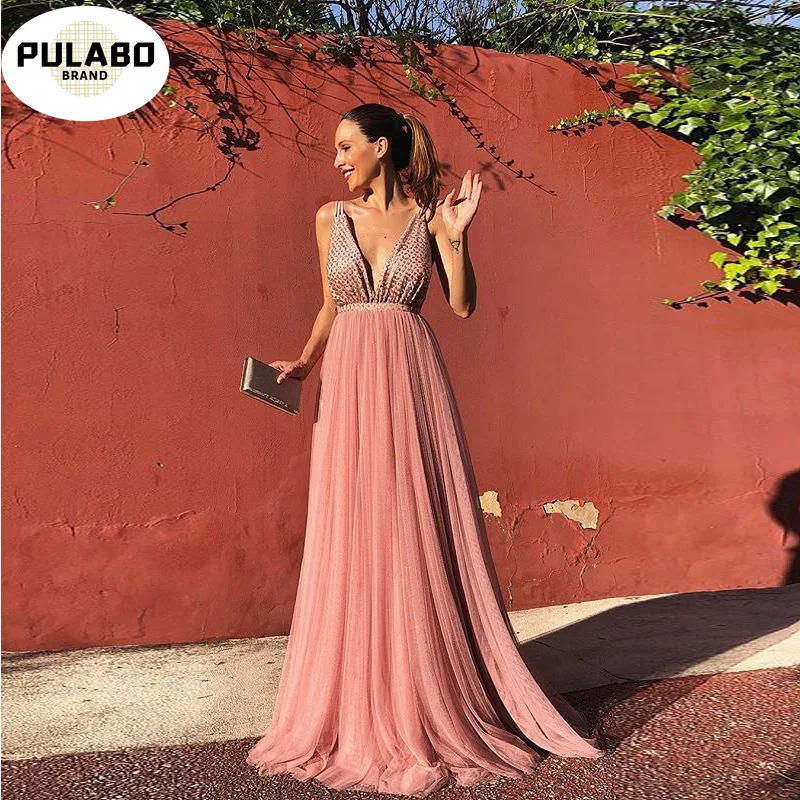 Летнее вечернее платье 2019 женские элегантные розовые длинные платья без рукавов