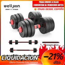 Juego de mancuernas ecológicas 2 en 1 con barra, ajustables y accesorios, 10 KG-15-20 KG - 25 KG - 30 KG - 40 KG y 50KG