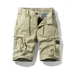 2021 New Summer Solid Color Fashion Cotton Casual Breeches Cargo Men Shorts Men Breathable Quick Dry Multi Pocket Hip Hop Short 2