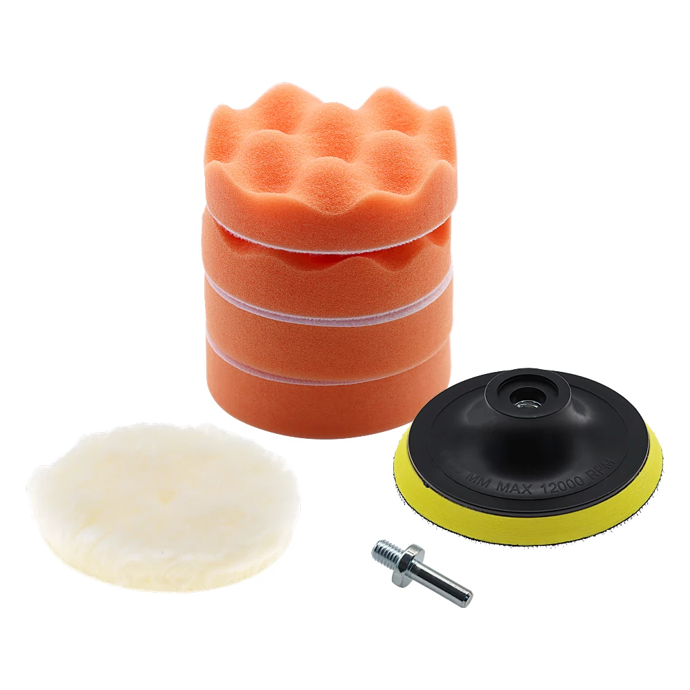 

7pcs 3"/4" /5"/6"/7"Car Sponge Polishing Pad Set Polishing Buffer Waxing M10 Adapter Drill Kit for Auto Body Care Headlight Ass