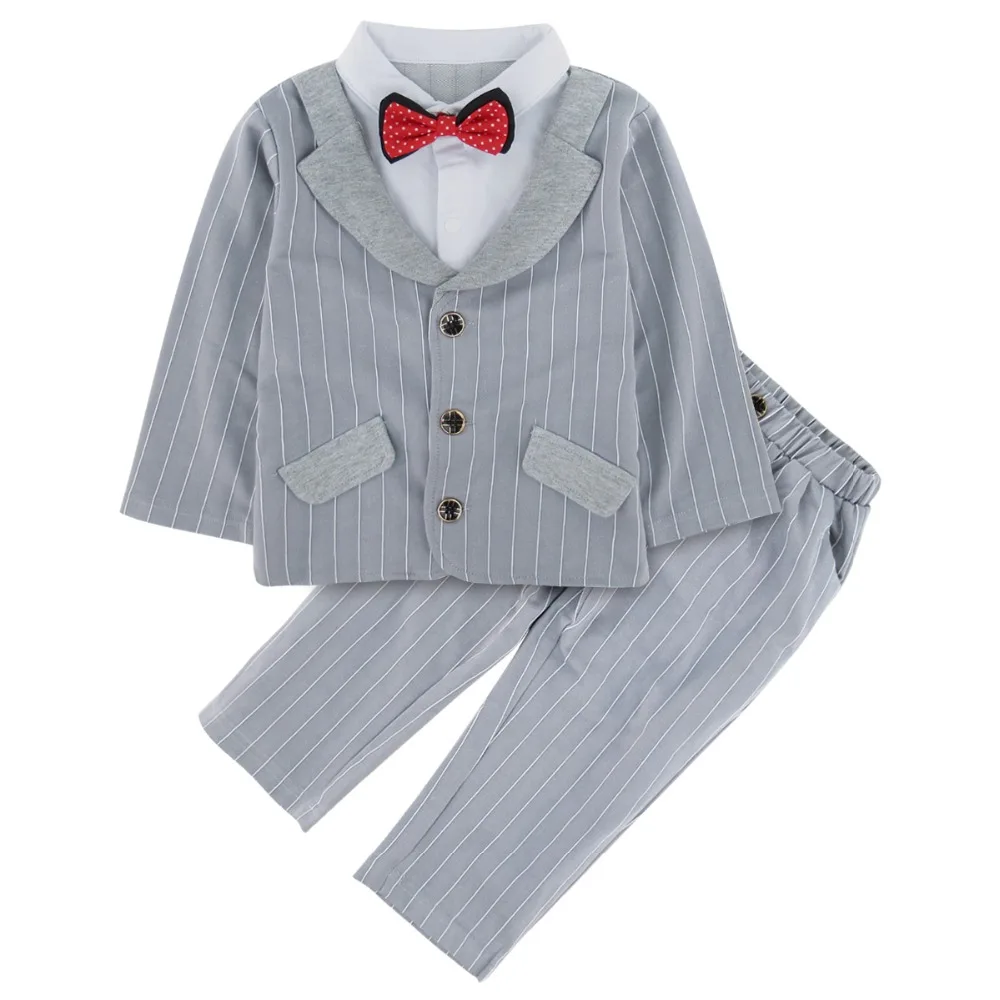 Baby Boys Formal Clothing Set Newborn Winter Outfit Infant Wedding Gentleman Suit Toddler Shirt Tops Pants Vest Tuxedo 3 PCS |