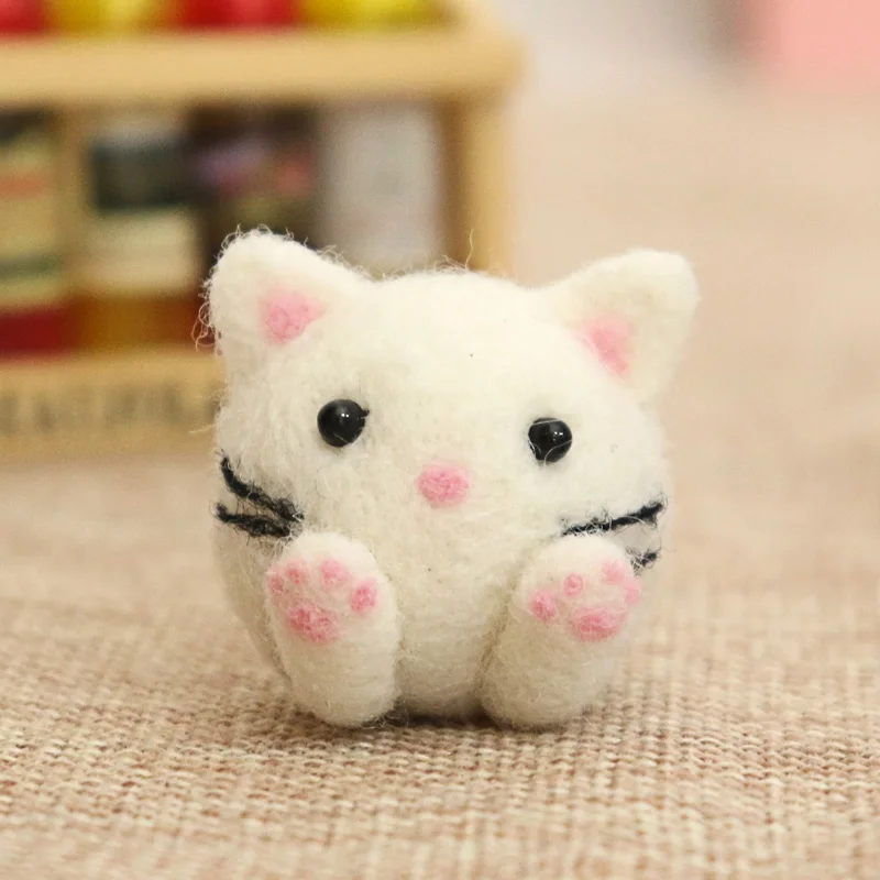 9 шт. в одном комплекте &quotсделай сам&quot рисунок с котом шерсть иглопробивной