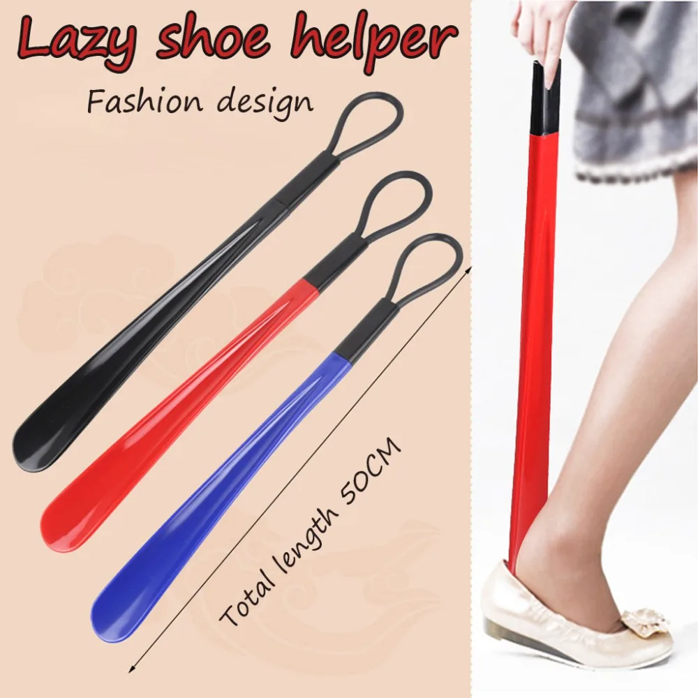  Lazy Shoe Helper Shoe Horn Portable Sock Slider Handled Shoehorn  Long Lifting Easy Schoenlepel lang  (2)