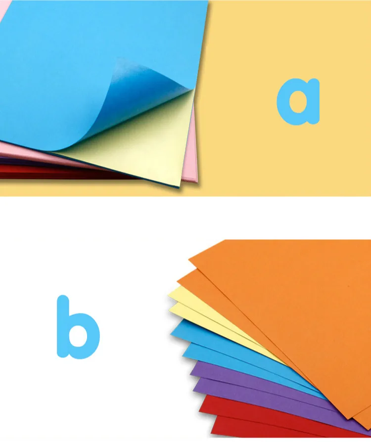 50 Sheets / Bag 80g A4 Cowhide Stickers Color Label Paper Laser Inkjet Printing Kindergarten Students Children Pattern DIY Paper